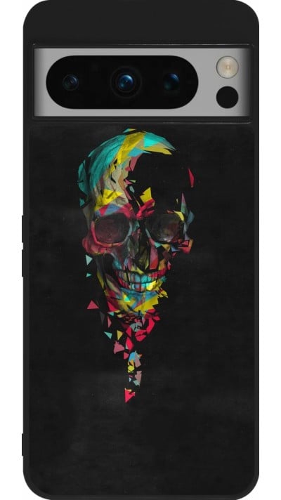 Google Pixel 8 Pro Case Hülle - Silikon schwarz Halloween 22 colored skull