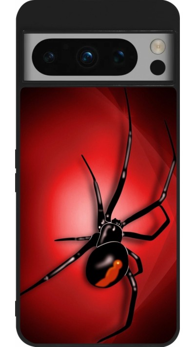 Coque Google Pixel 8 Pro - Silicone rigide noir Halloween 2023 spider black widow