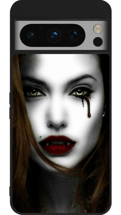Coque Google Pixel 8 Pro - Silicone rigide noir Halloween 2023 gothic vampire