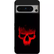 Google Pixel 8 Pro Case Hülle - Silikon schwarz Halloween 2023 scary skull
