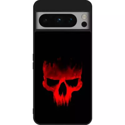 Google Pixel 8 Pro Case Hülle - Silikon schwarz Halloween 2023 scary skull