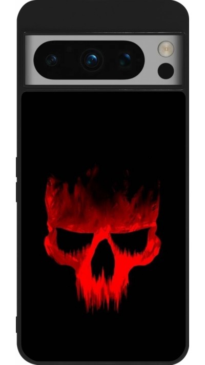 Coque Google Pixel 8 Pro - Silicone rigide noir Halloween 2023 scary skull