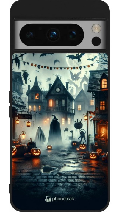 Coque Google Pixel 8 Pro - Silicone rigide noir Halloween Spookville