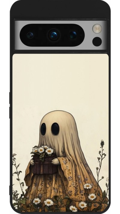 Coque Google Pixel 8 Pro - Silicone rigide noir Halloween 2025 Ghost gardener