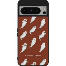 Coque Google Pixel 8 Pro - Silicone rigide noir Halloween 2025 Pattern of ghosts