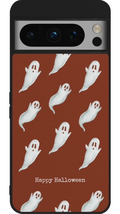 Coque Google Pixel 8 Pro - Silicone rigide noir Halloween 2025 Pattern of ghosts