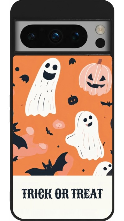 Coque Google Pixel 8 Pro - Silicone rigide noir Halloween 2025 Trick treat