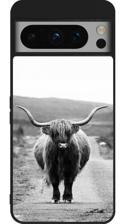 Coque Google Pixel 8 Pro - Silicone rigide noir Highland cattle