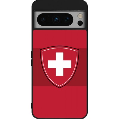 Coque Google Pixel 8 Pro - Silicone rigide noir Hockey World Championship Ecusson Suisse