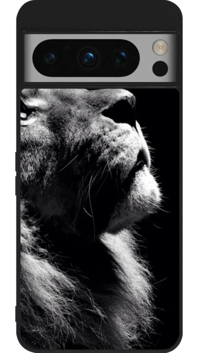 Google Pixel 8 Pro Case Hülle - Silikon schwarz Lion looking up