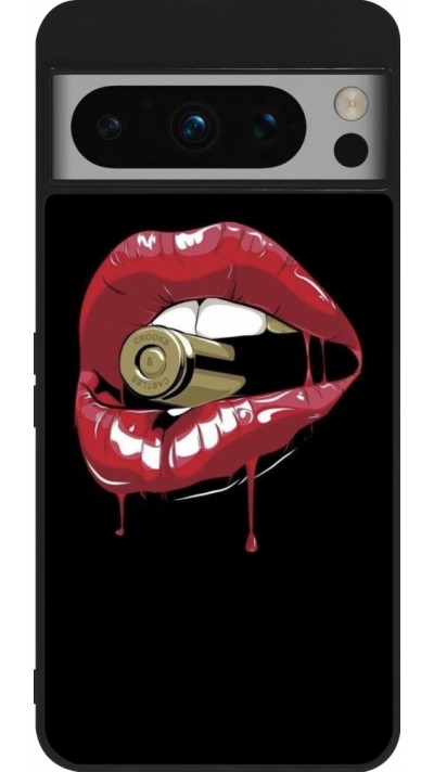 Coque Google Pixel 8 Pro - Silicone rigide noir Lips bullet