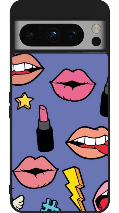 Coque Google Pixel 8 Pro - Silicone rigide noir Lips and lipgloss