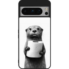 Google Pixel 8 Pro Case Hülle - Silikon schwarz Otter Toilettenpapier