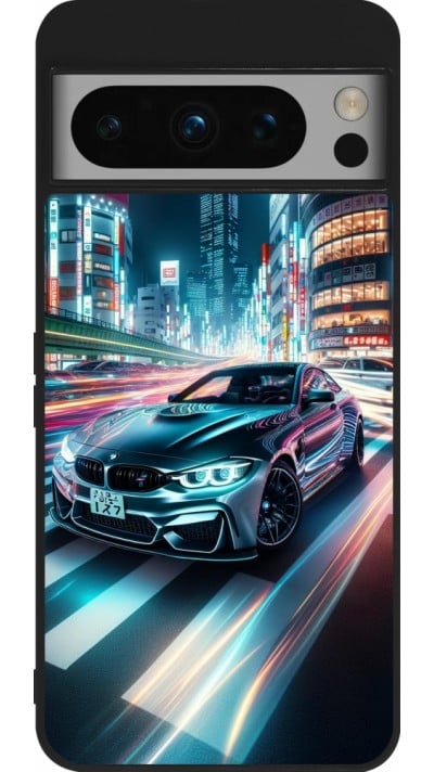 Coque Google Pixel 8 Pro - Silicone rigide noir BMW M4 Tokyo Night