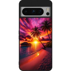 Google Pixel 8 Pro Case Hülle - Silikon schwarz Malediven Abenddämmerung Glückseligkeit