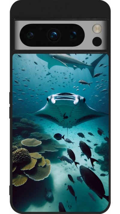 Google Pixel 8 Pro Case Hülle - Silikon schwarz Manta Lagune Reinigung