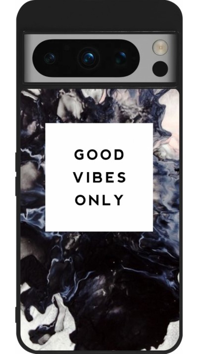 Coque Google Pixel 8 Pro - Silicone rigide noir Marble Good Vibes Only