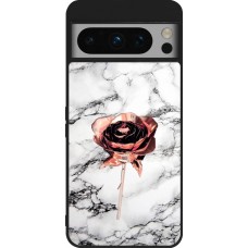 Google Pixel 8 Pro Case Hülle - Silikon schwarz Marble Rose Gold