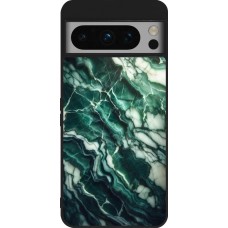 Coque Google Pixel 8 Pro - Silicone rigide noir Marbre vert majestueux