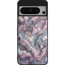 Google Pixel 8 Pro Case Hülle - Silikon schwarz Violetter silberner Marmor