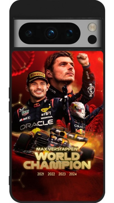 Google Pixel 8 Pro Case Hülle - Silikon schwarz Max Verstappen Champion 2023