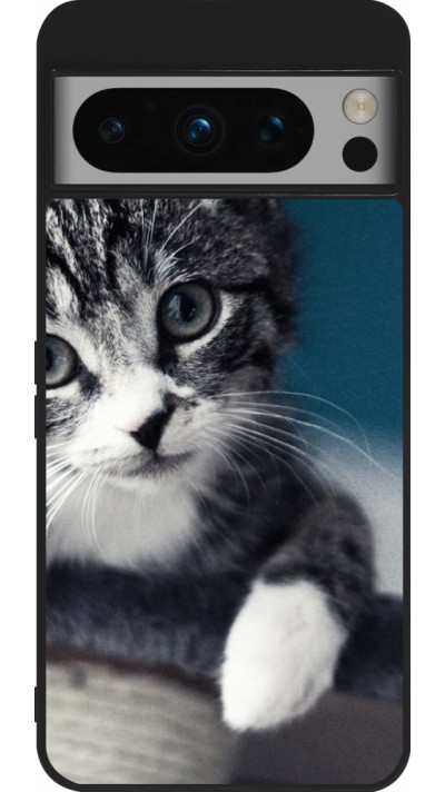 Google Pixel 8 Pro Case Hülle - Silikon schwarz Meow 23