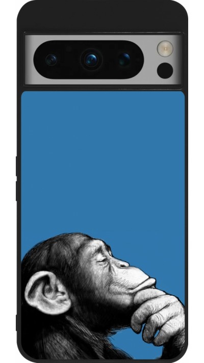 Coque Google Pixel 8 Pro - Silicone rigide noir Monkey Pop Art