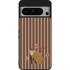 Google Pixel 8 Pro Case Hülle - Silikon schwarz Monkey with stripes