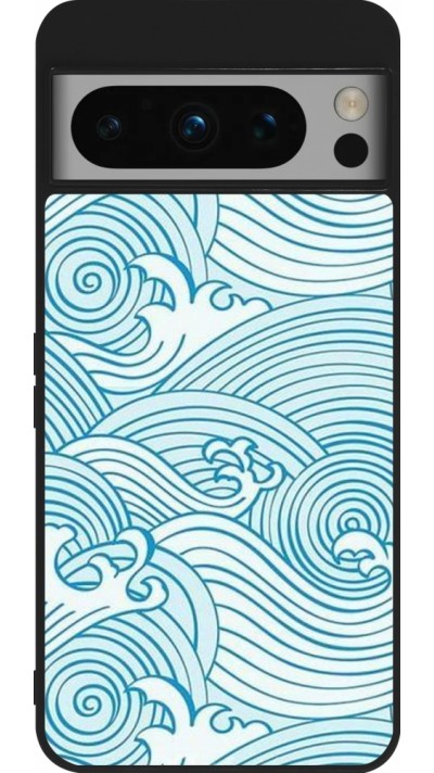 Coque Google Pixel 8 Pro - Silicone rigide noir Ocean Waves