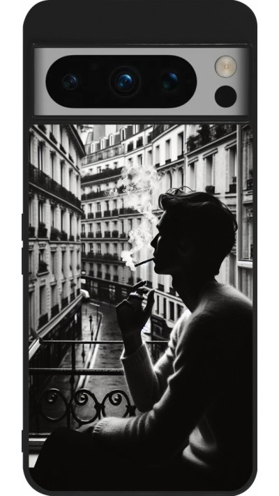Coque Google Pixel 8 Pro - Silicone rigide noir Parisian Smoker