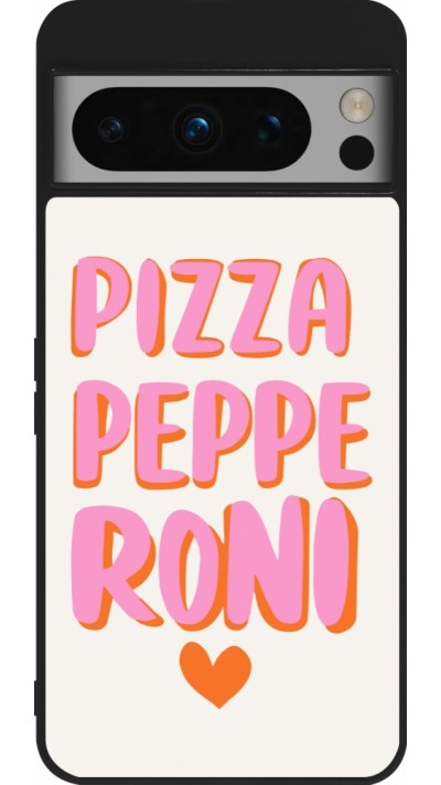 Coque Google Pixel 8 Pro - Silicone rigide noir Pizza pepperoni 2026