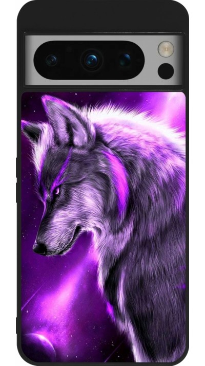 Coque Google Pixel 8 Pro - Silicone rigide noir Purple Sky Wolf