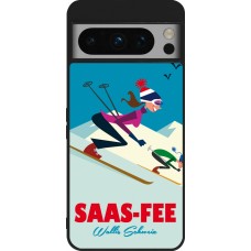 Google Pixel 8 Pro Case Hülle - Silikon schwarz Saas-Fee Ski Downhill