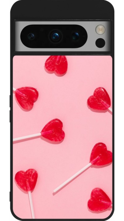 Coque Google Pixel 8 Pro - Silicone rigide noir Saint Valentines Day 26 Lollipop