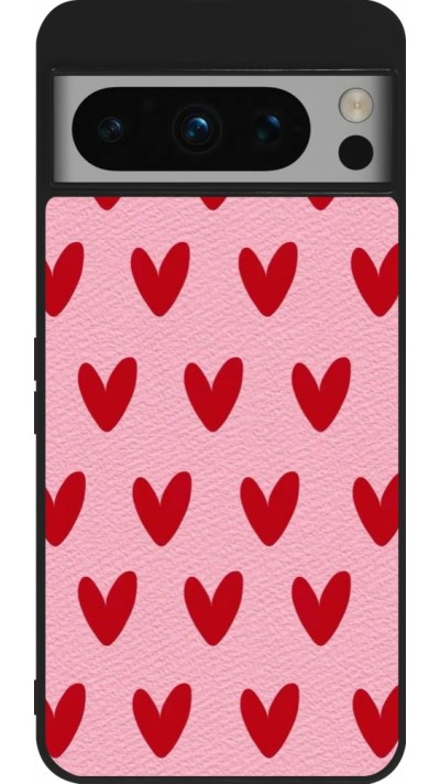 Coque Google Pixel 8 Pro - Silicone rigide noir Saint Valentines Day 26 Pattern heart