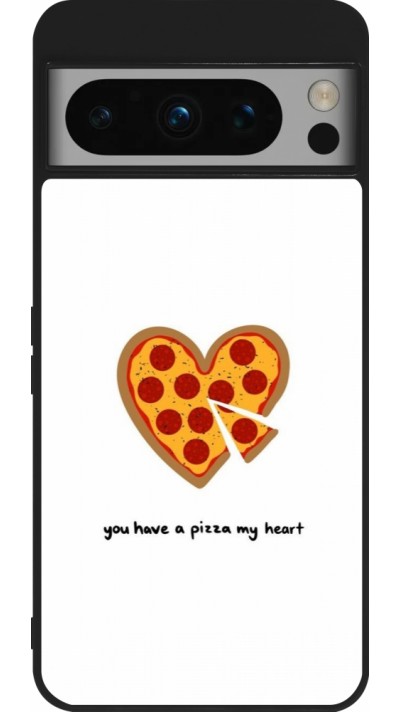 Coque Google Pixel 8 Pro - Silicone rigide noir Saint Valentines Day 26 You have my pizza heart