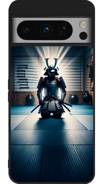 Google Pixel 8 Pro Case Hülle - Silikon schwarz Samurai im Gebet