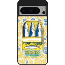Coque Google Pixel 8 Pro - Silicone rigide noir Sardines in oil 2026