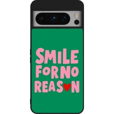 Coque Google Pixel 8 Pro - Silicone rigide noir Smile for no reason 2026