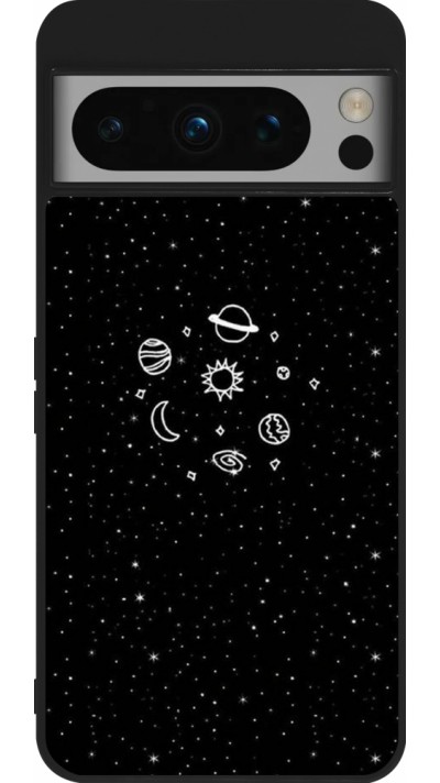 Coque Google Pixel 8 Pro - Silicone rigide noir Space Doodle