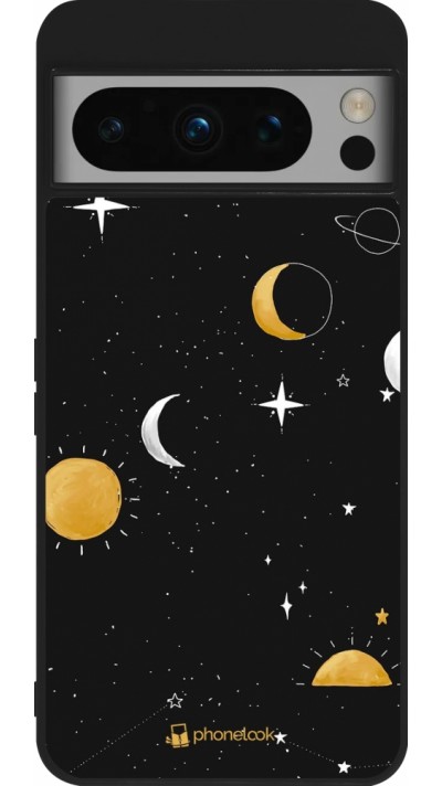 Coque Google Pixel 8 Pro - Silicone rigide noir Space Vector