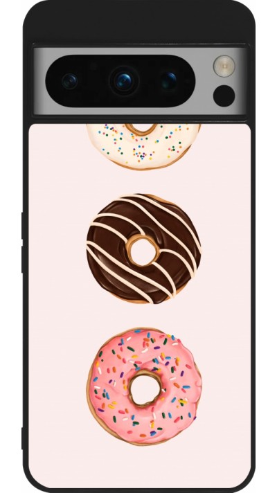 Google Pixel 8 Pro Case Hülle - Silikon schwarz Spring 23 donuts