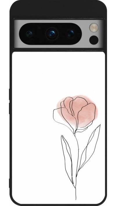 Coque Google Pixel 8 Pro - Silicone rigide noir Spring 23 minimalist flower