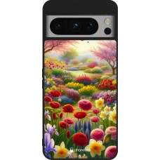 Coque Google Pixel 8 Pro - Silicone rigide noir Spring 25 Bouquet printemps