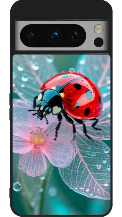 Coque Google Pixel 8 Pro - Silicone rigide noir Ladybird in bloom Spring 2026