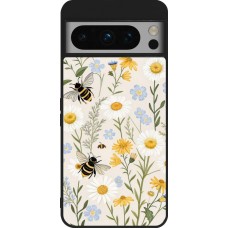 Coque Google Pixel 8 Pro - Silicone rigide noir Pattern bees Spring 2026