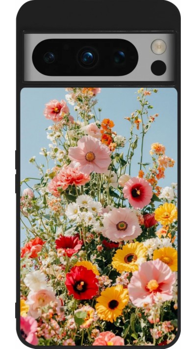 Google Pixel 8 Pro Case Hülle - Silikon schwarz Spring flowers Spring 2026
