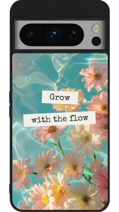 Coque Google Pixel 8 Pro - Silicone rigide noir Summer 2025 Grow with the flow
