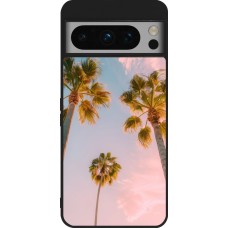Google Pixel 8 Pro Case Hülle - Silikon schwarz Summer 2025 Palmiers