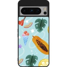 Coque Google Pixel 8 Pro - Silicone rigide noir Summer 2025 Pattern papaya